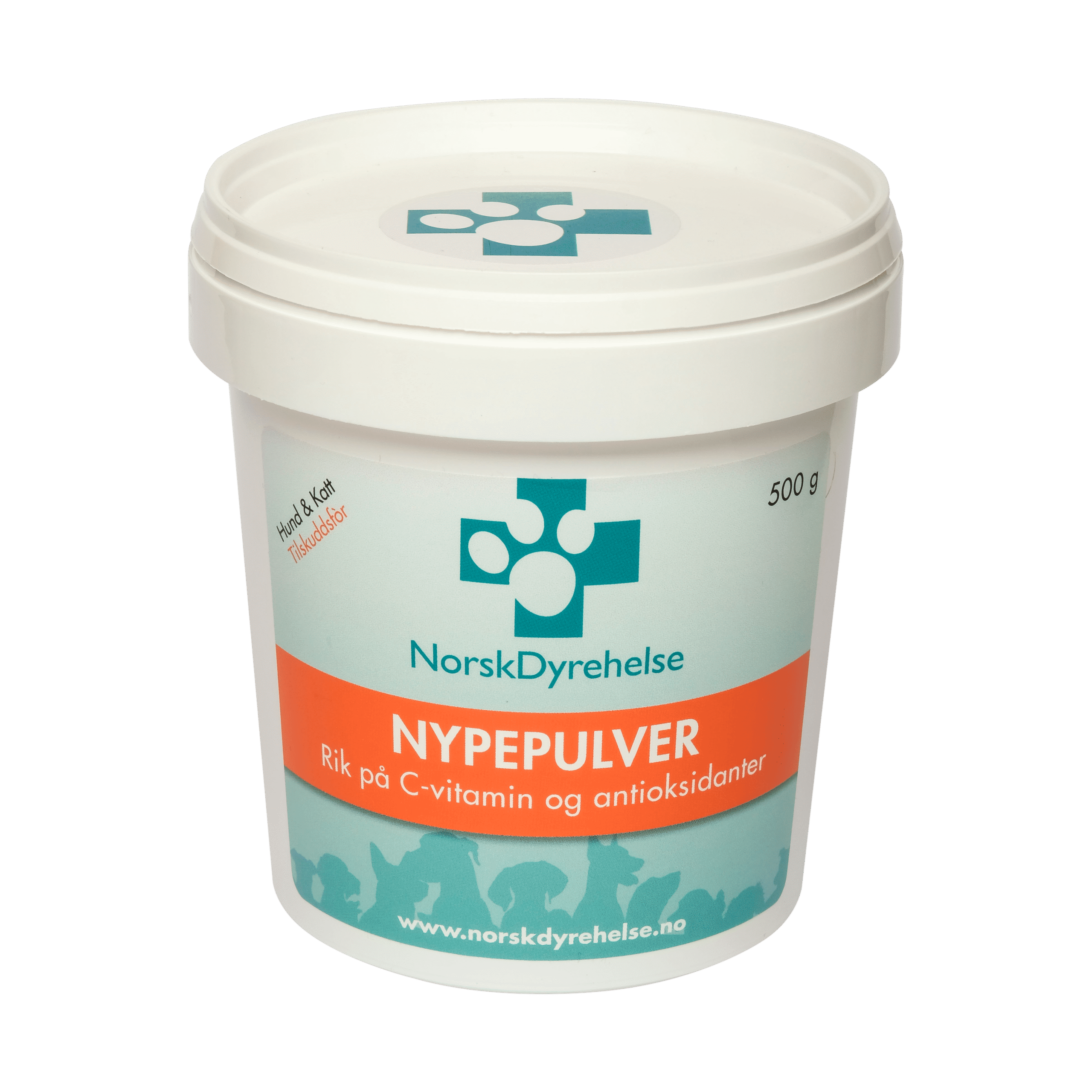 Norsk Dyrehelse Nypepulver Kosttilskudd Hund & Katt 500 gr