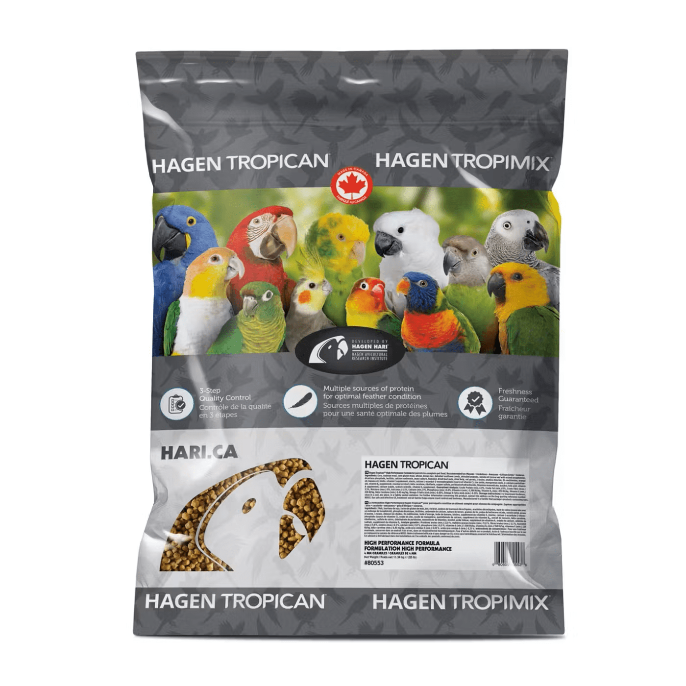 Tropican Avel granulater, små papegøyer