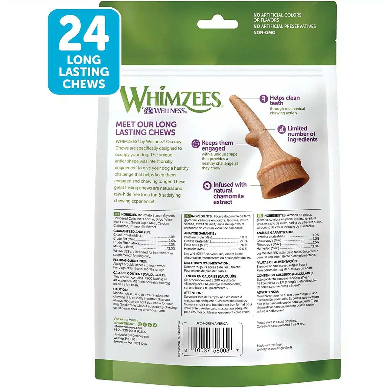 Whimzees Occupy Antler Dental Vegetar Tygg i pose